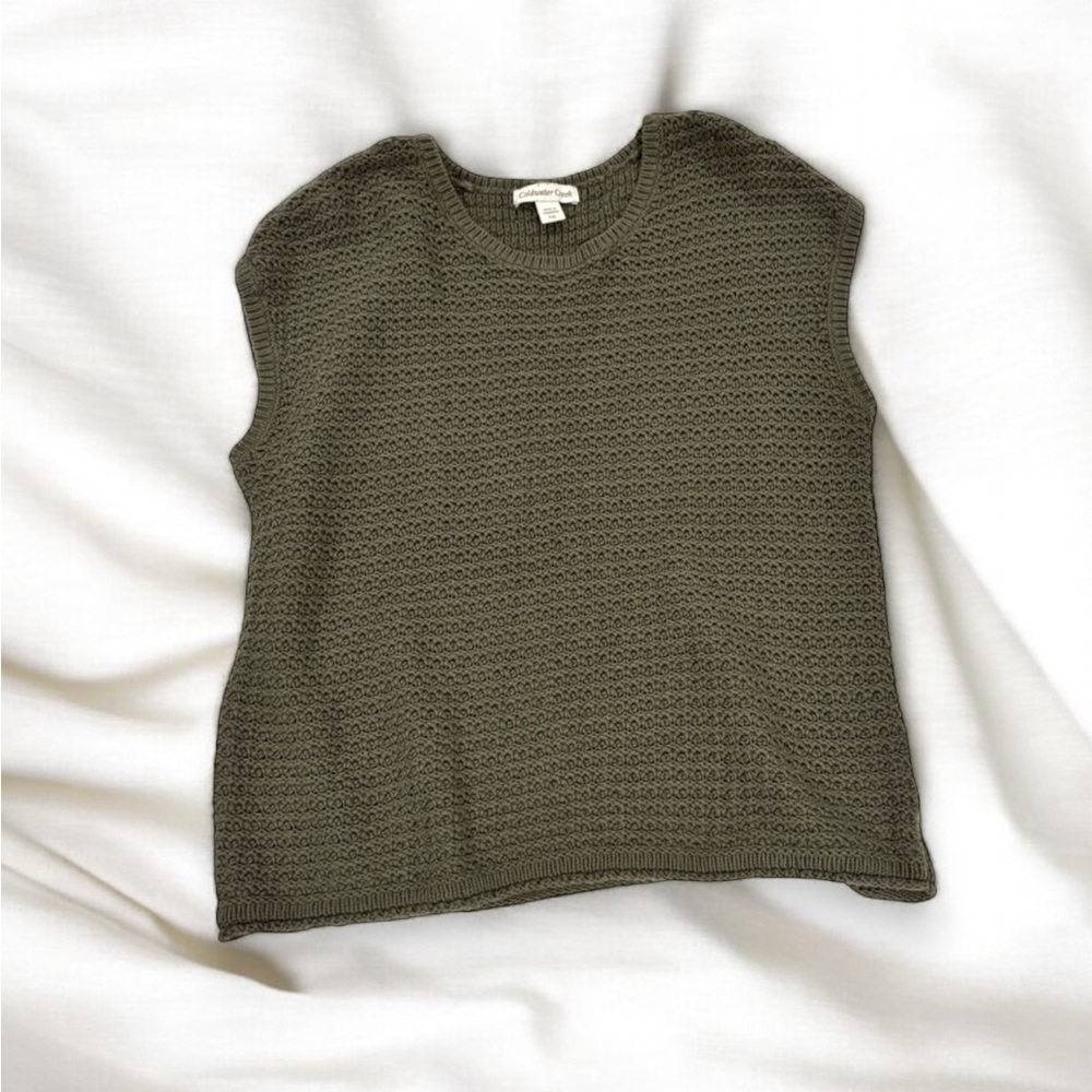 COLDWATER CREEK Solana Slub Sweater. Women’s Size Petite XL Forest Green.